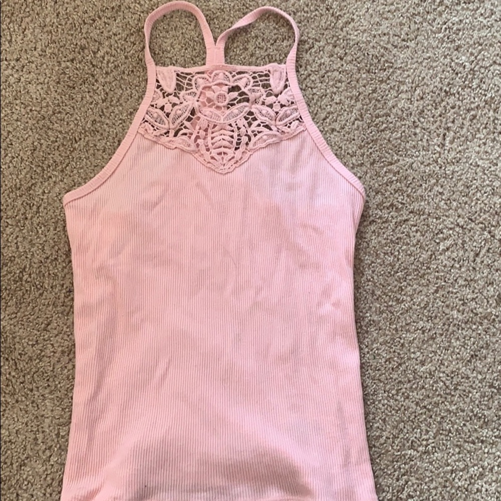 lace racer back tank top